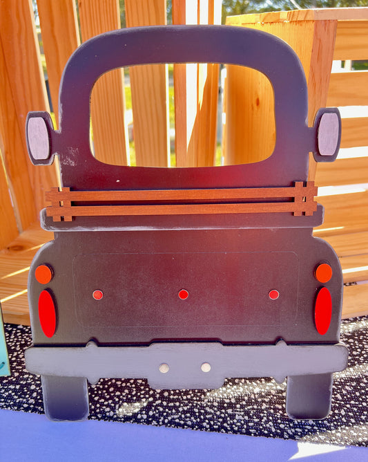 Customizable 12" Wooden Truck with Back Hanger and Base