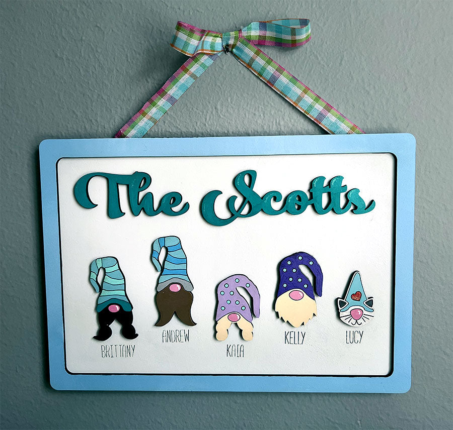 Personalized Gnome Family Sign