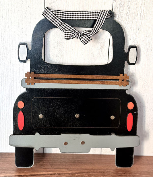 Customizable 12" Wooden Truck with Top Ribbon Hanger