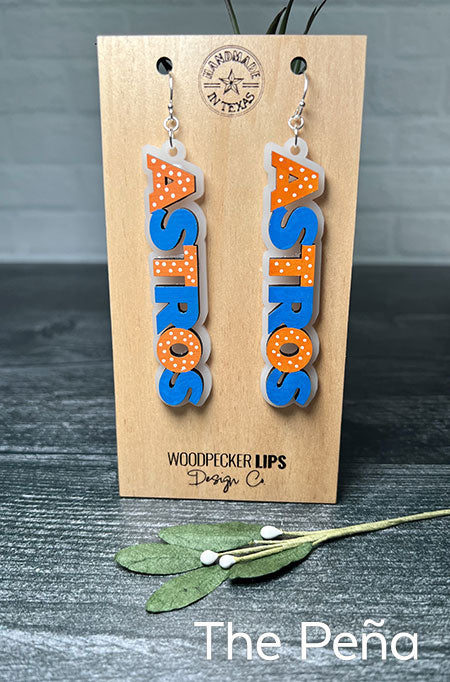 Sterling Silver Houston Astros Earrings